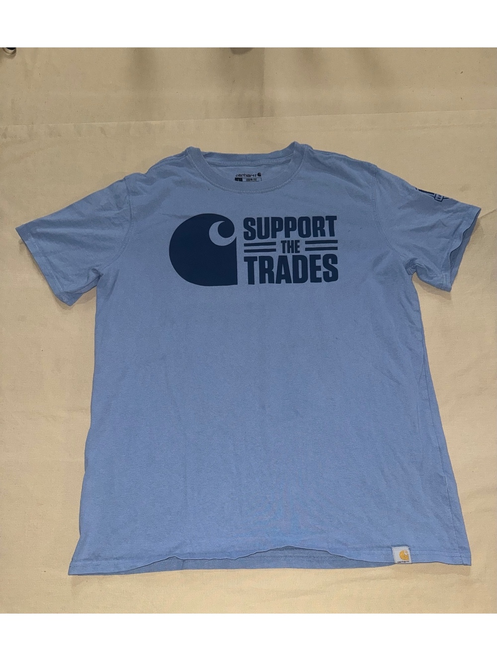 Carhartt light blue Support the Trades T-shirt large - Picture 1 of 8